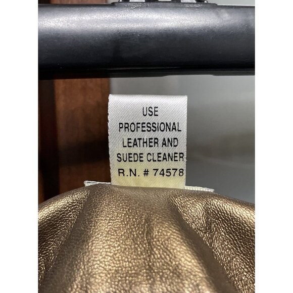 Cache Vintage 90s Y2K Metallic Bronze Copper Leather Soft Lambskin Pants Lined 6 - Picture 6 of 6